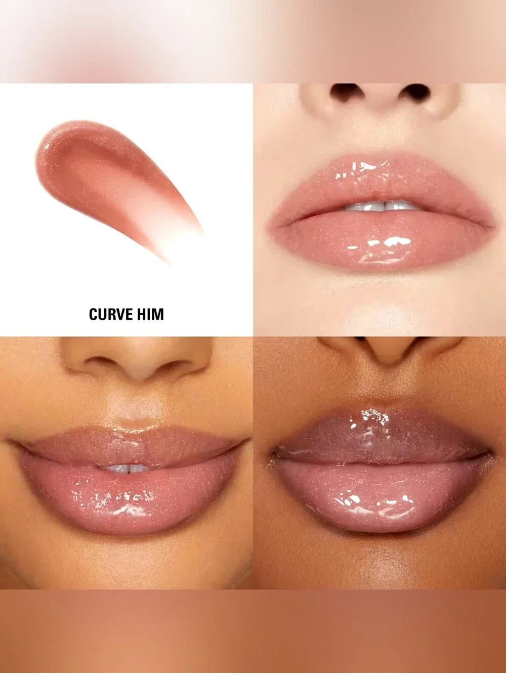 Kylie Cosmetics Plumping Gloss Color:617 Curve Him rose gold with golden shimmer